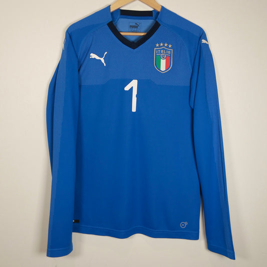 Italy 2018 Home - Long Sleeves - Gianluigi Buffon - Size M - Authentic Puma