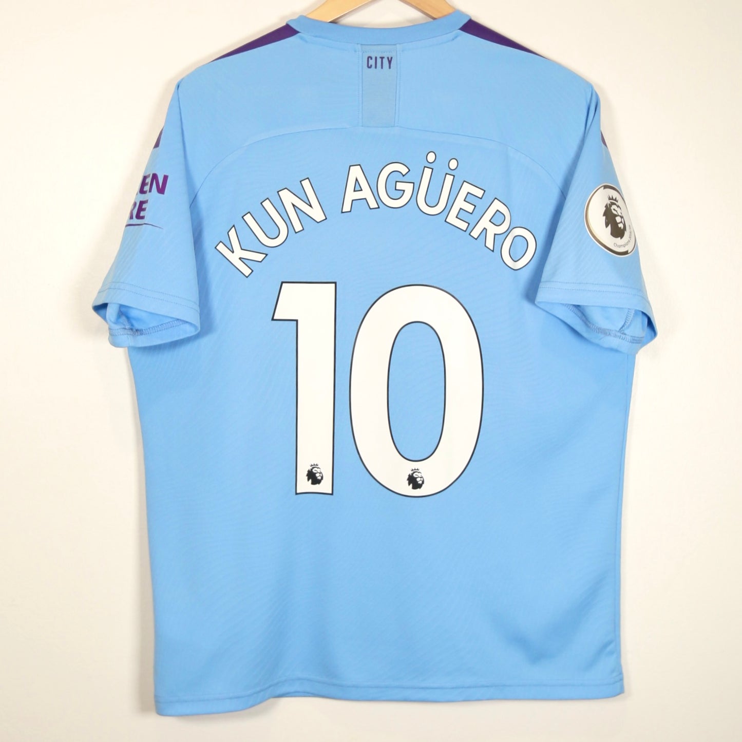 Manchester City 19/20 Home - Kun Aguero - Size L - Authentic Puma