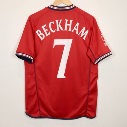 England 2002 Away - Reversible - David Beckham - Size M -  Authentic Umbro