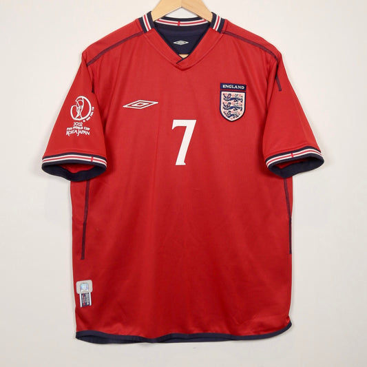 England 2002 Away - Reversible - David Beckham - Size M -  Authentic Umbro
