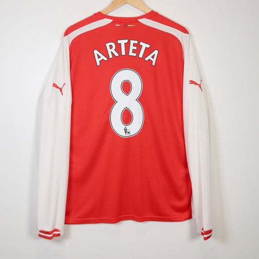 Arsenal 2014 Home - Long Sleeve - Mikel Arteta - Size XL - Authentic Puma