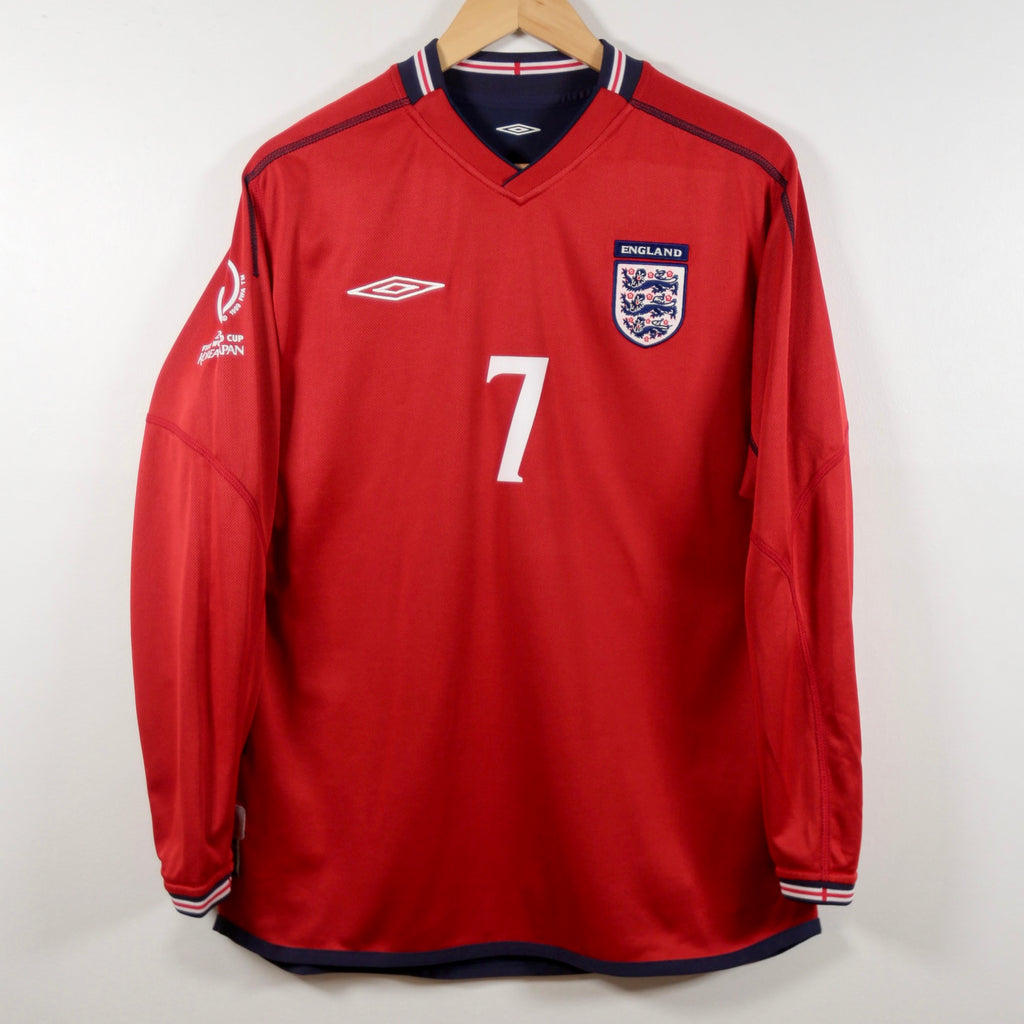 England 2002 Away – Umbro - David Beckham | Size M | Long Sleeve | Reversible