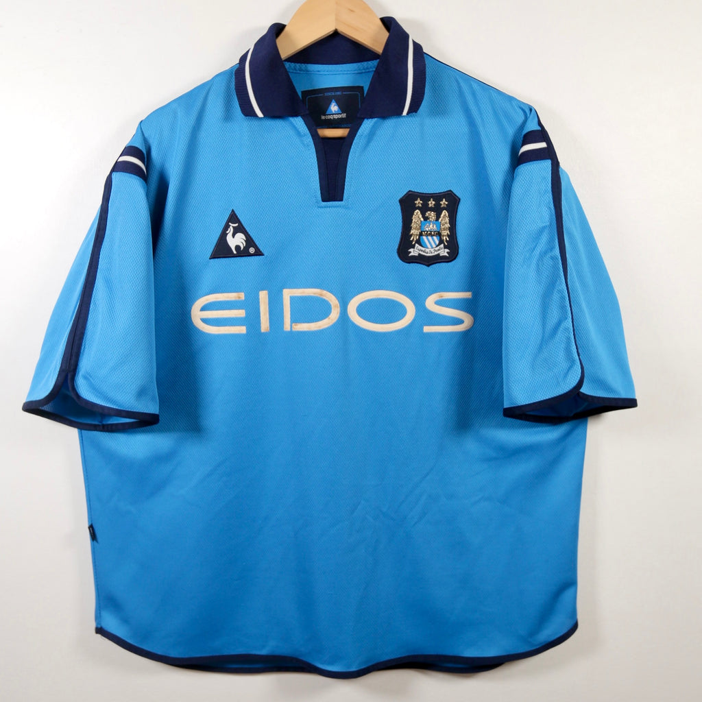 Manchester City 01/02 Home – Le Coq Sportif - Shaun Goater | Size L