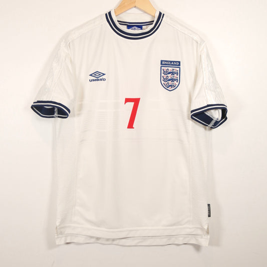 England 2000 Home - David Beckham - Size L - Authentic Umbro