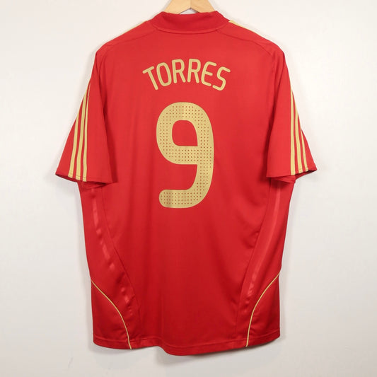 Spain 2008 Home - Fernando Torres - Size L - Authentic Adidas