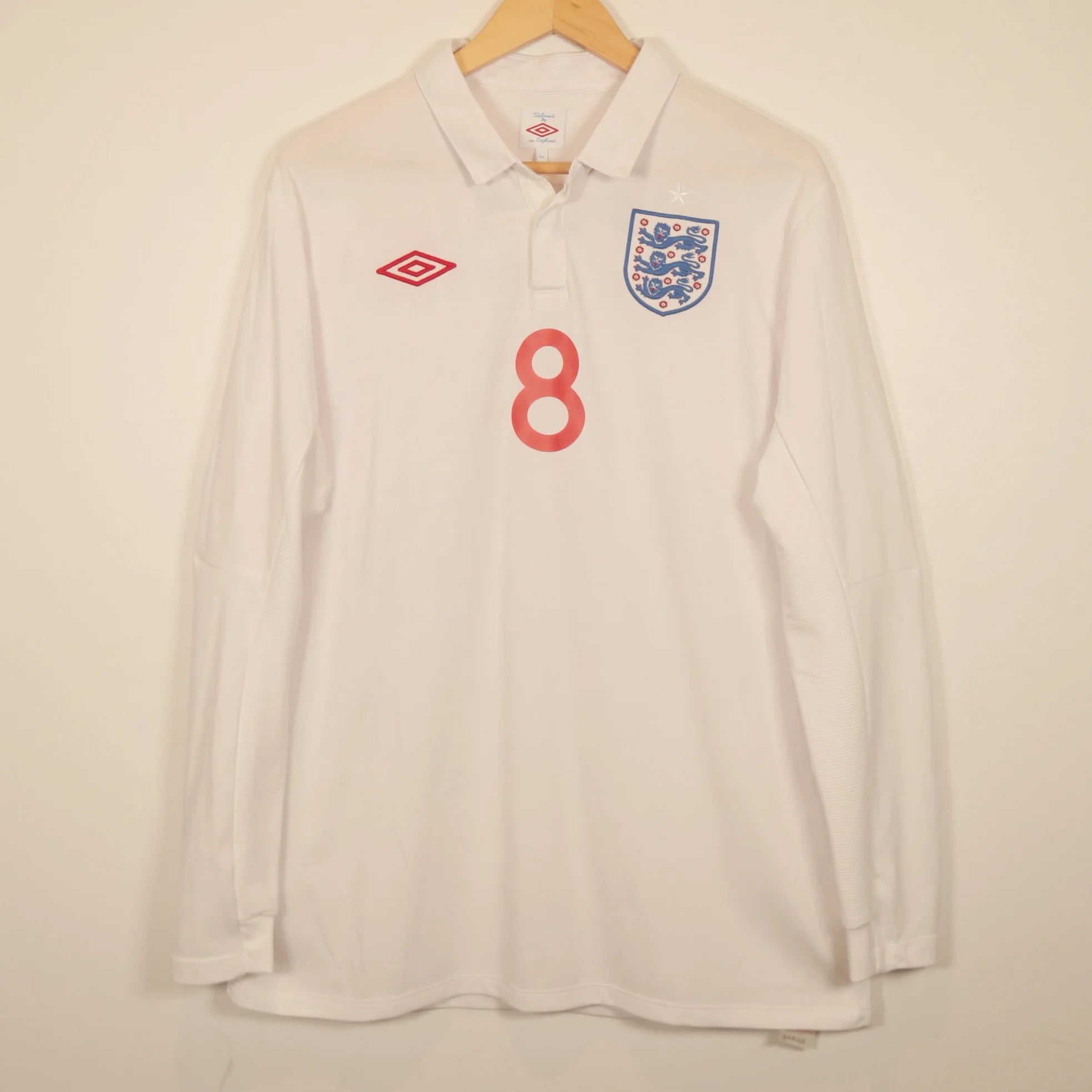 England 2010 Home - Frank Lampard - Long Sleeve - Size M - Authentic Umbro