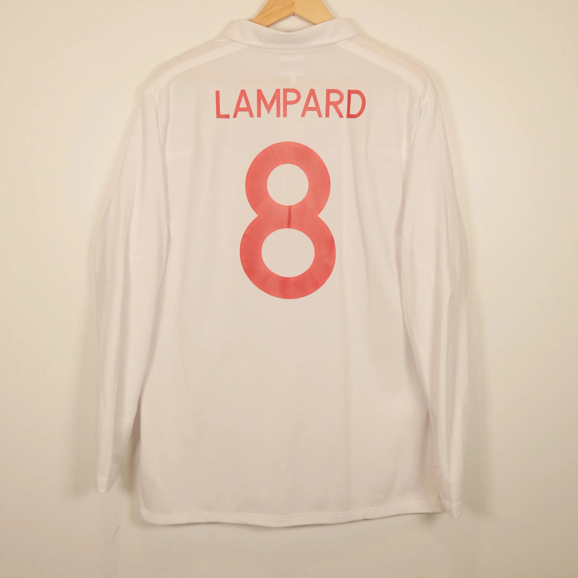 England 2010 Home - Frank Lampard - Long Sleeve - Size M - Authentic Umbro