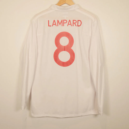 England 2010 Home - Frank Lampard - Long Sleeve - Size M - Authentic Umbro