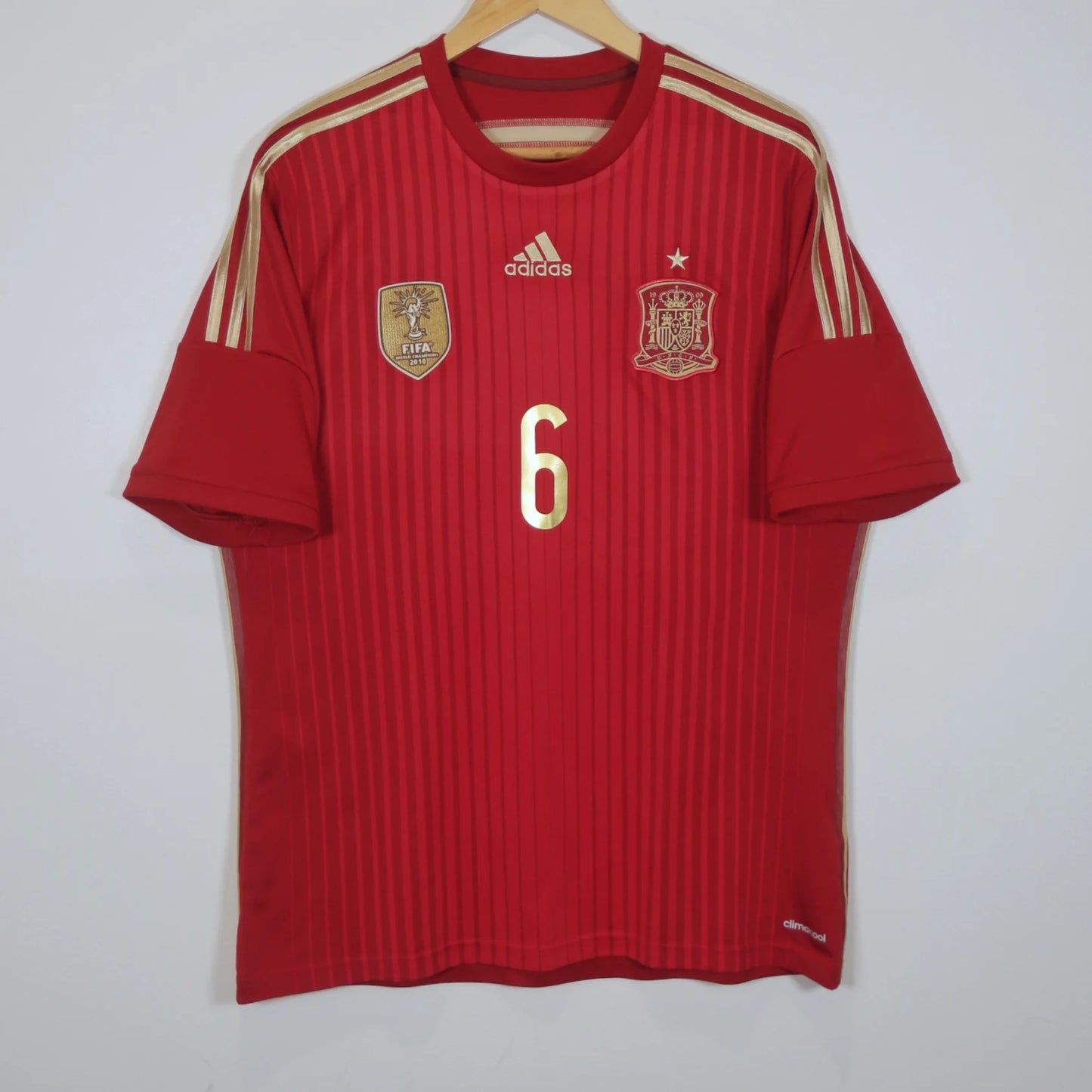 Spain 2014 Home - Andres Iniesta  - Size L - Authentic Adidas